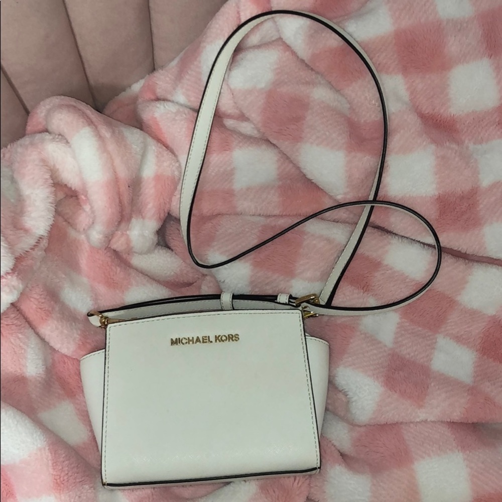White MK small crossbody